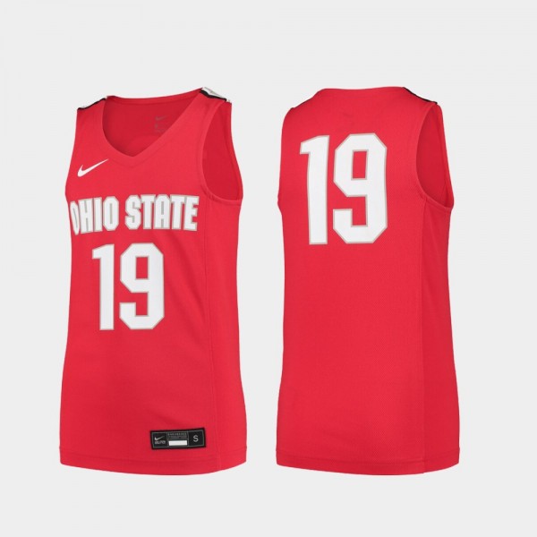 Ohio State Buckeyes #19 Youth(Kids) College Basketball Replica Jersey - Scarlet